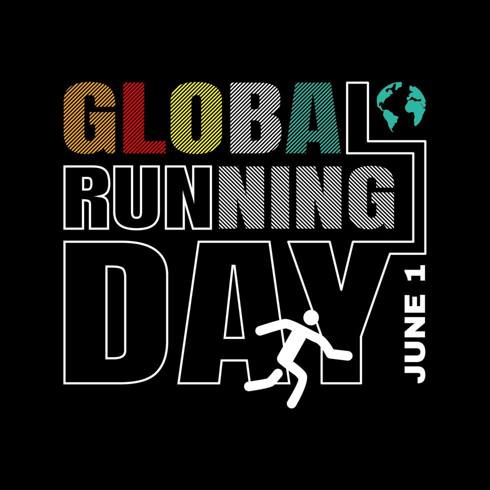 Global Running Day Concept Vector Design, June 1 7721783 Vector Art at ...