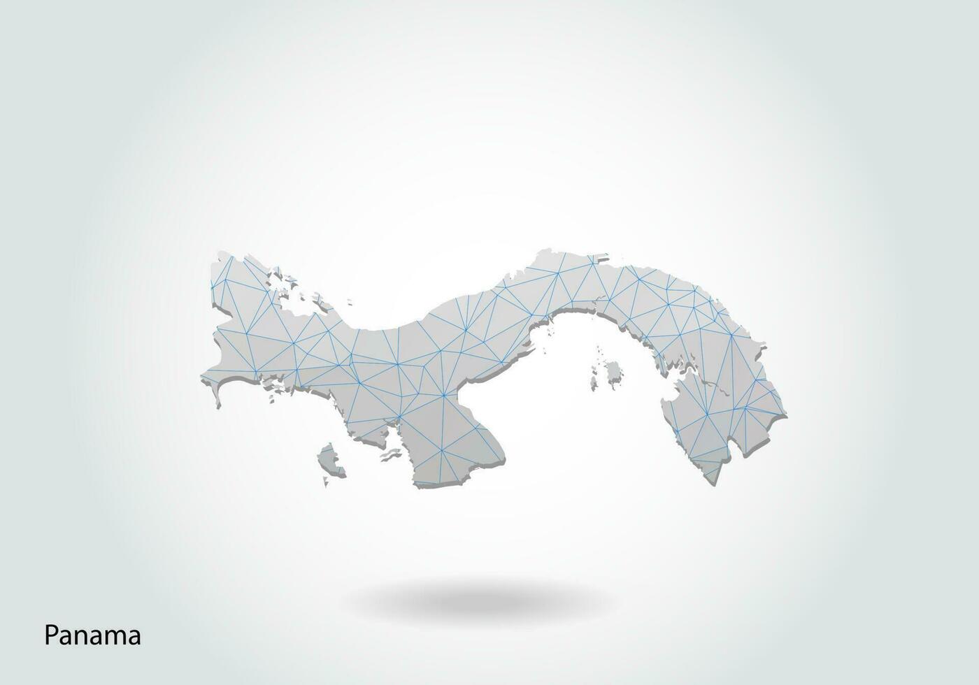 mapa de panamá poligonal vectorial. diseño de baja poli. mapa hecho de triángulos sobre fondo blanco. gráfico de degradado de estilo polivinílico bajo triangular arrugado geométrico, puntos de línea, diseño de interfaz de usuario. vector