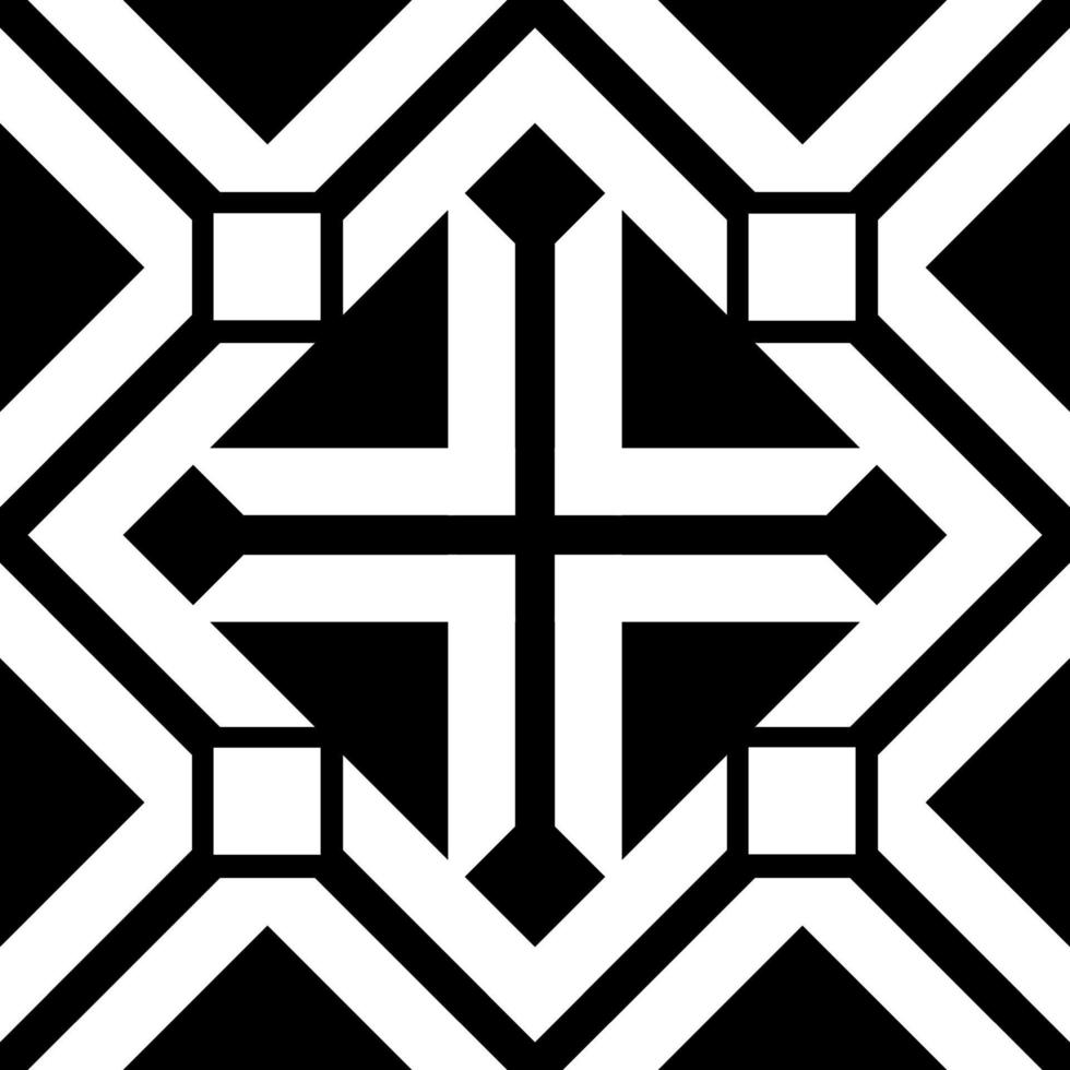 black white asian zig zag geometric pattern vector