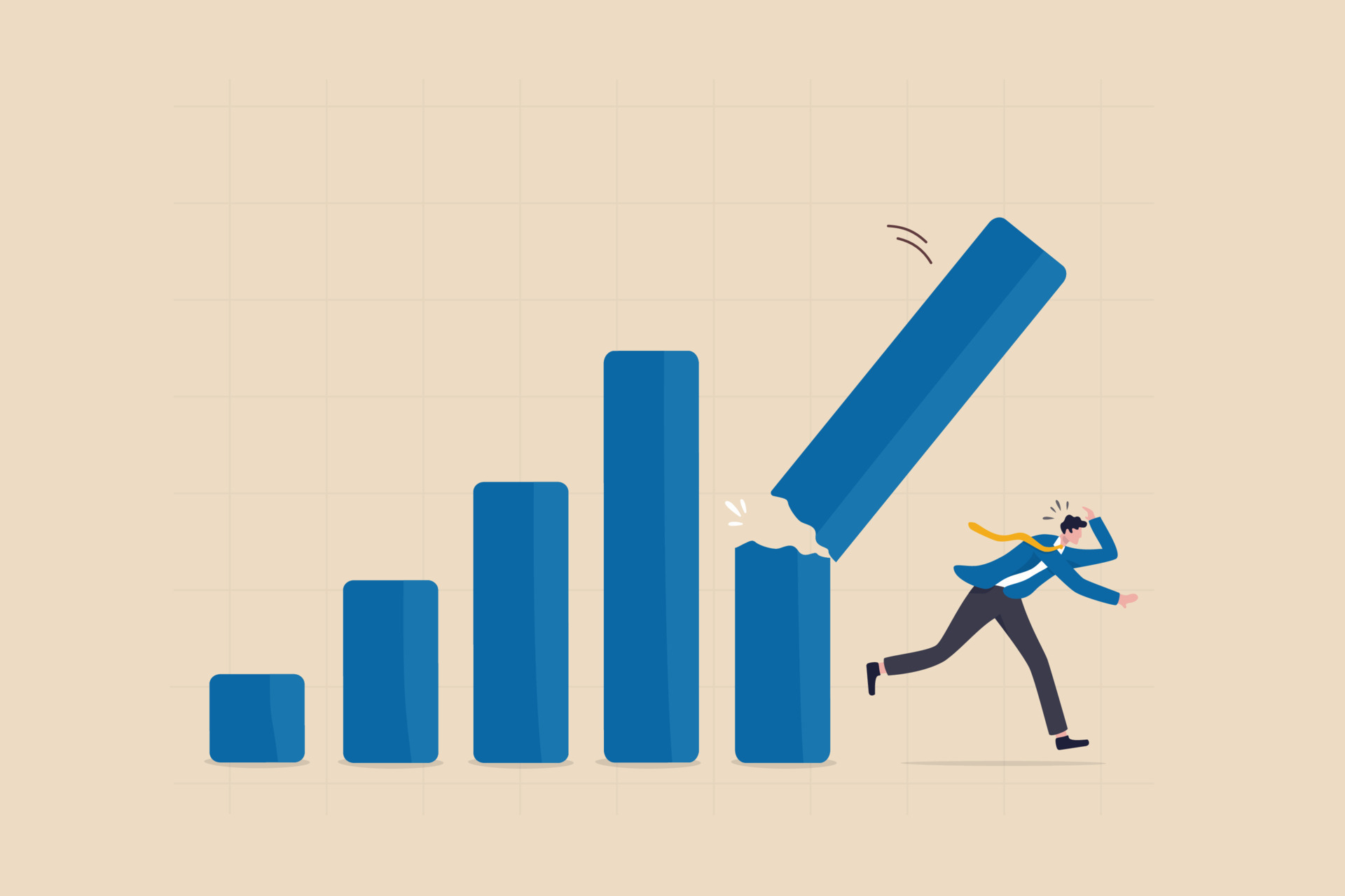 Economic recession from high inflation, stock market crash, crisis or