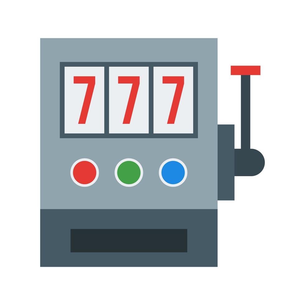 Slot Machine with Sevens Flat Multicolor Icon vector