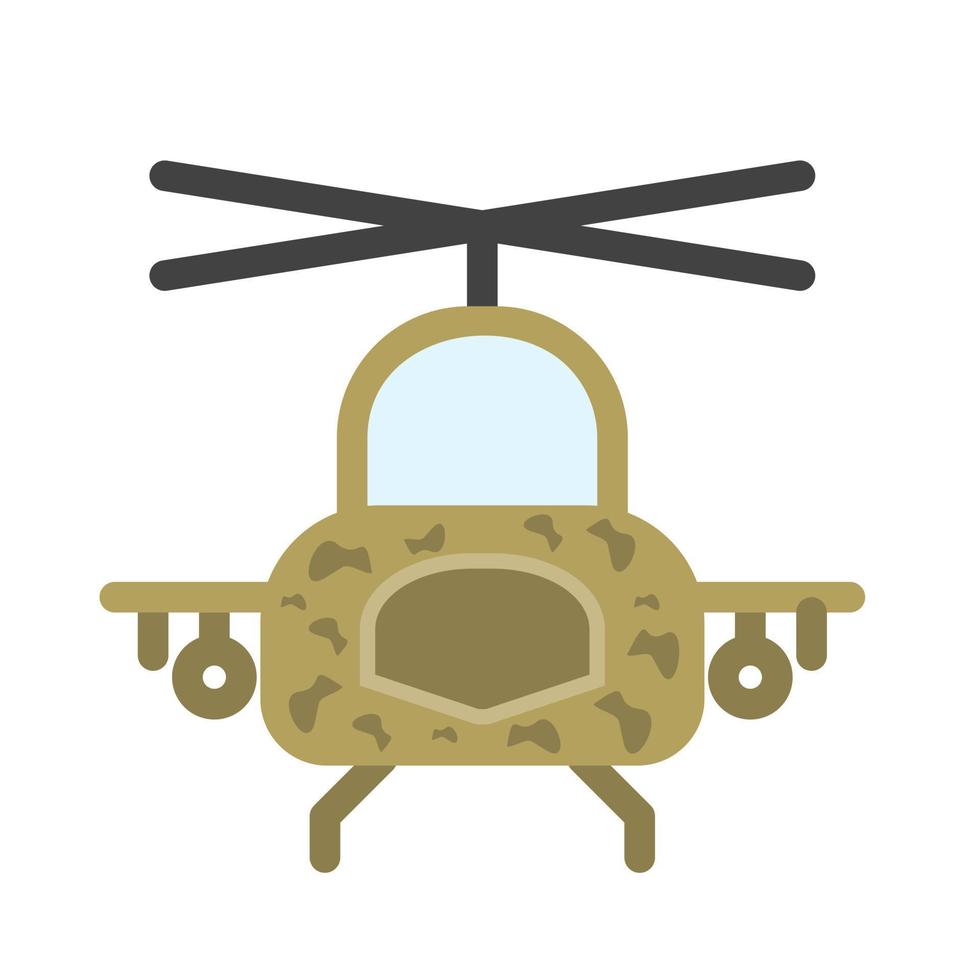 Helicóptero militar icono multicolor plana vector