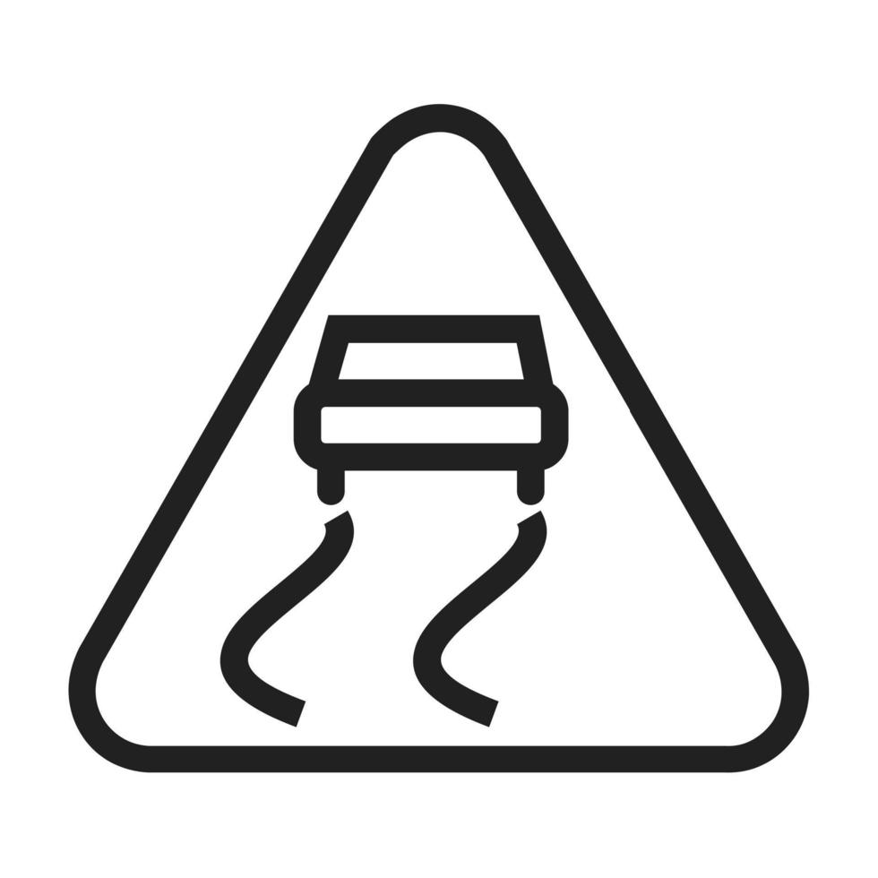 Slippery road Line Icon vector