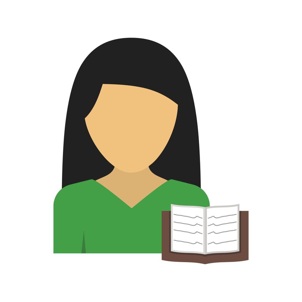 Woman Reading Flat Multicolor Icon vector