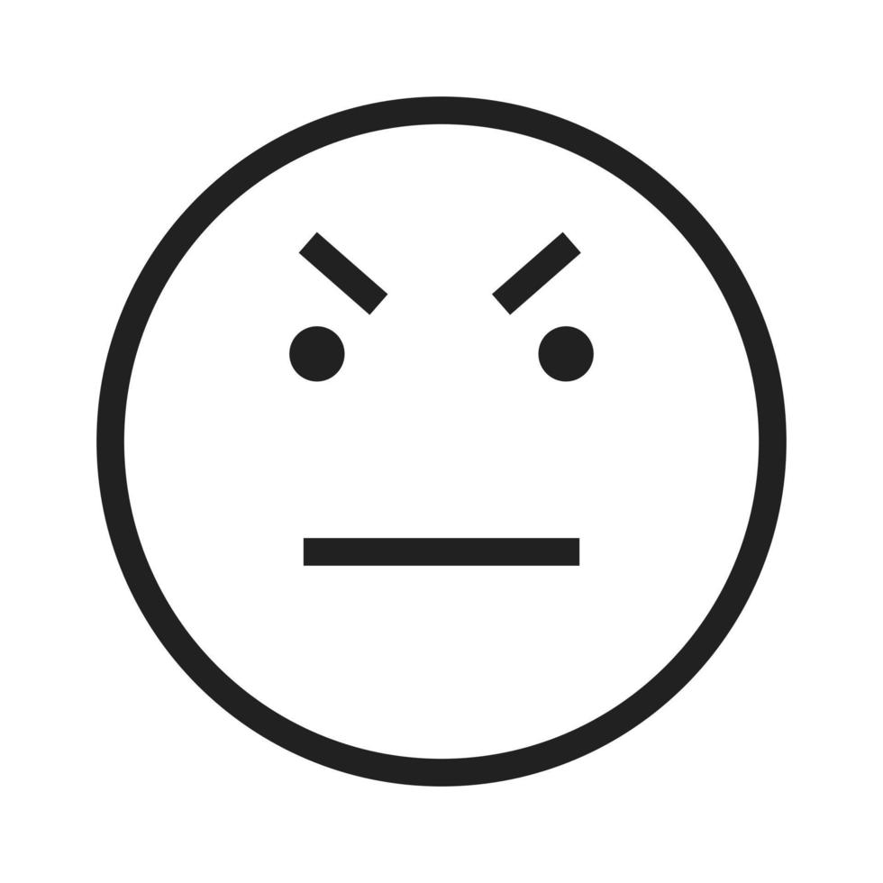 Angry Line Icon vector