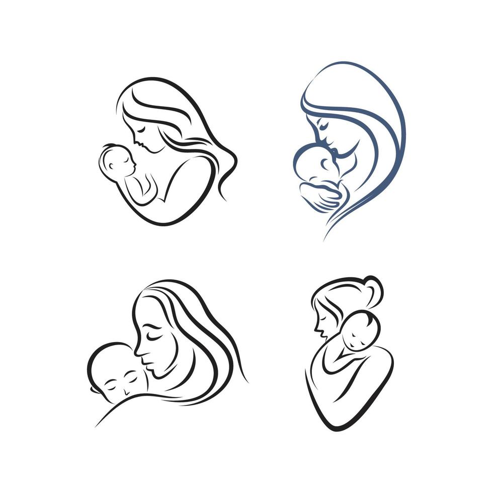 Mother day baby logo vector