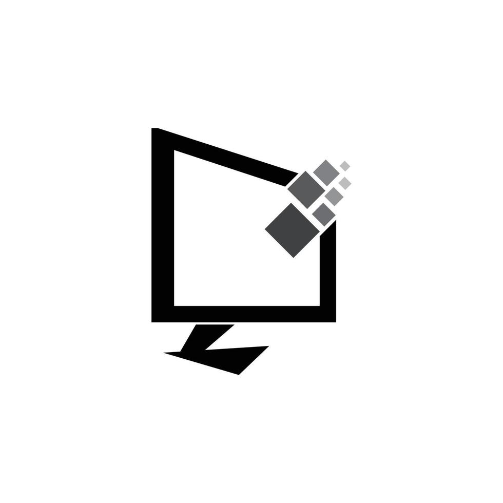 Computer monitor logo vector