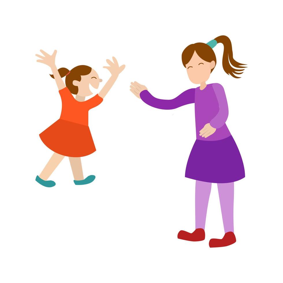 Waving Goodbye Flat Multicolor Icon vector