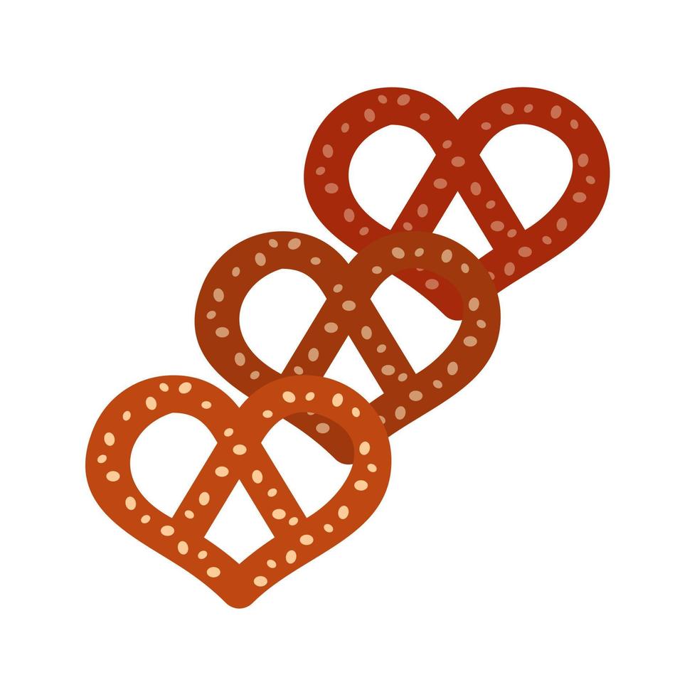 Pretzels Flat Multicolor Icon vector