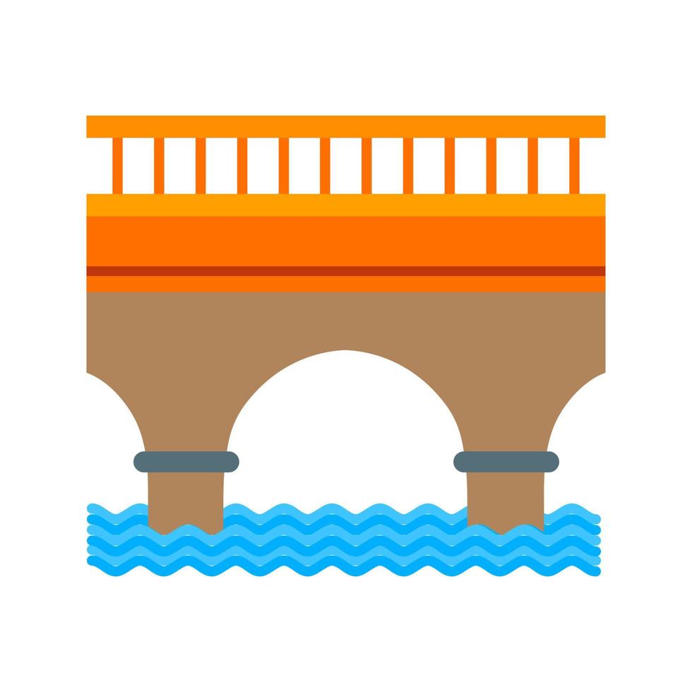 Bridge Flat Multicolor Icon vector