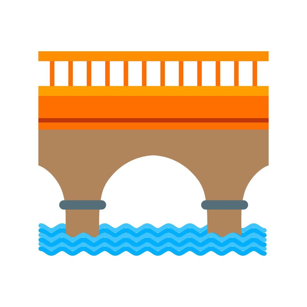 Puente plano icono multicolor vector