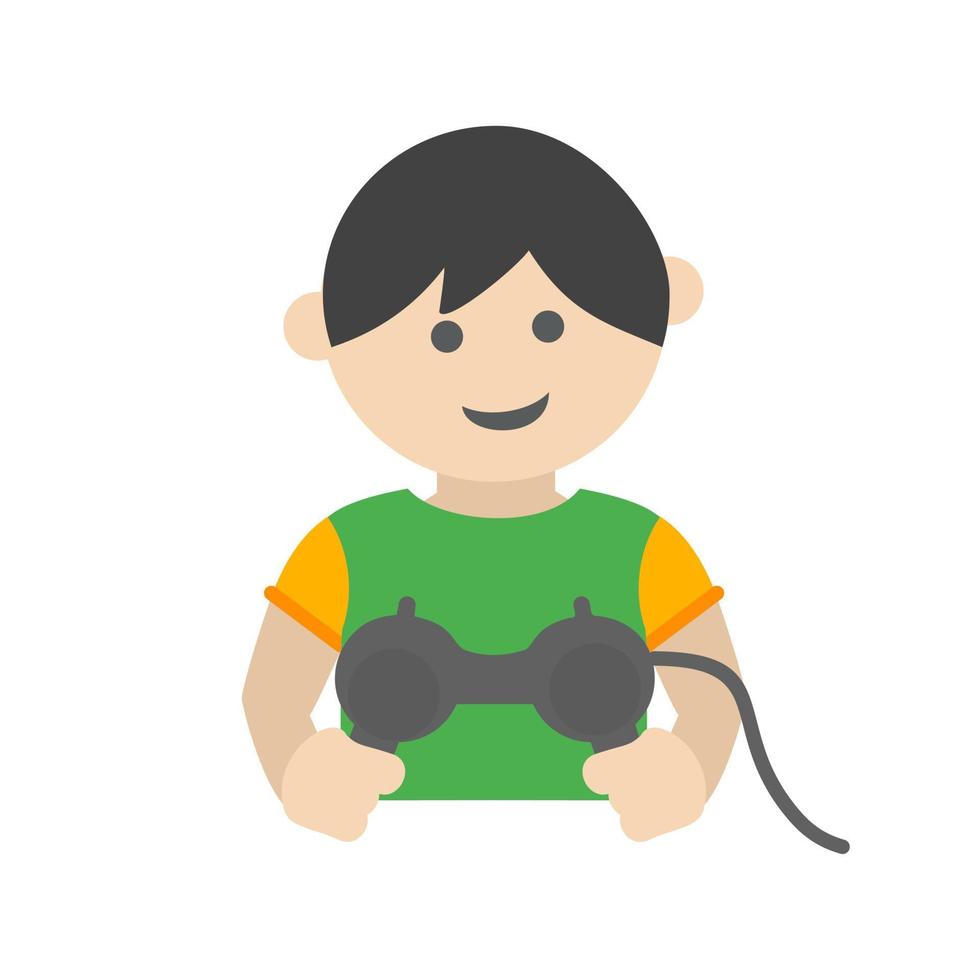 Playing Video Game Flat Multicolor Icon vector