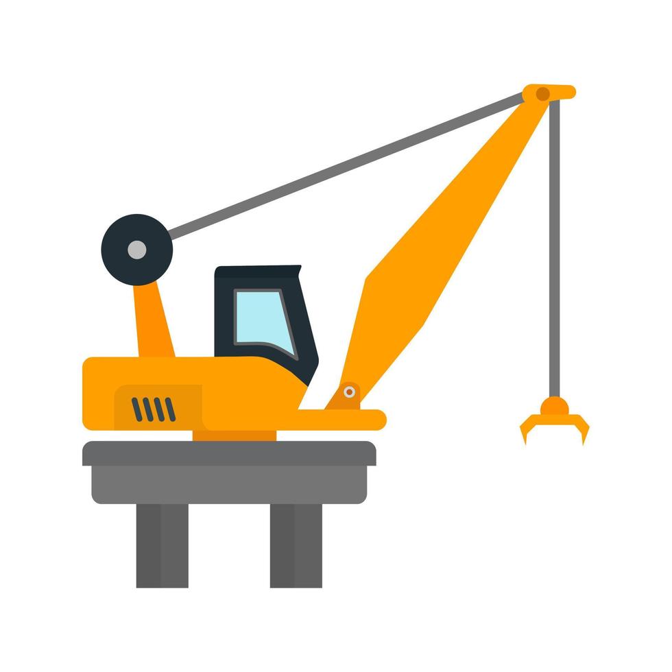 Harbor Crane Flat Multicolor Icon vector