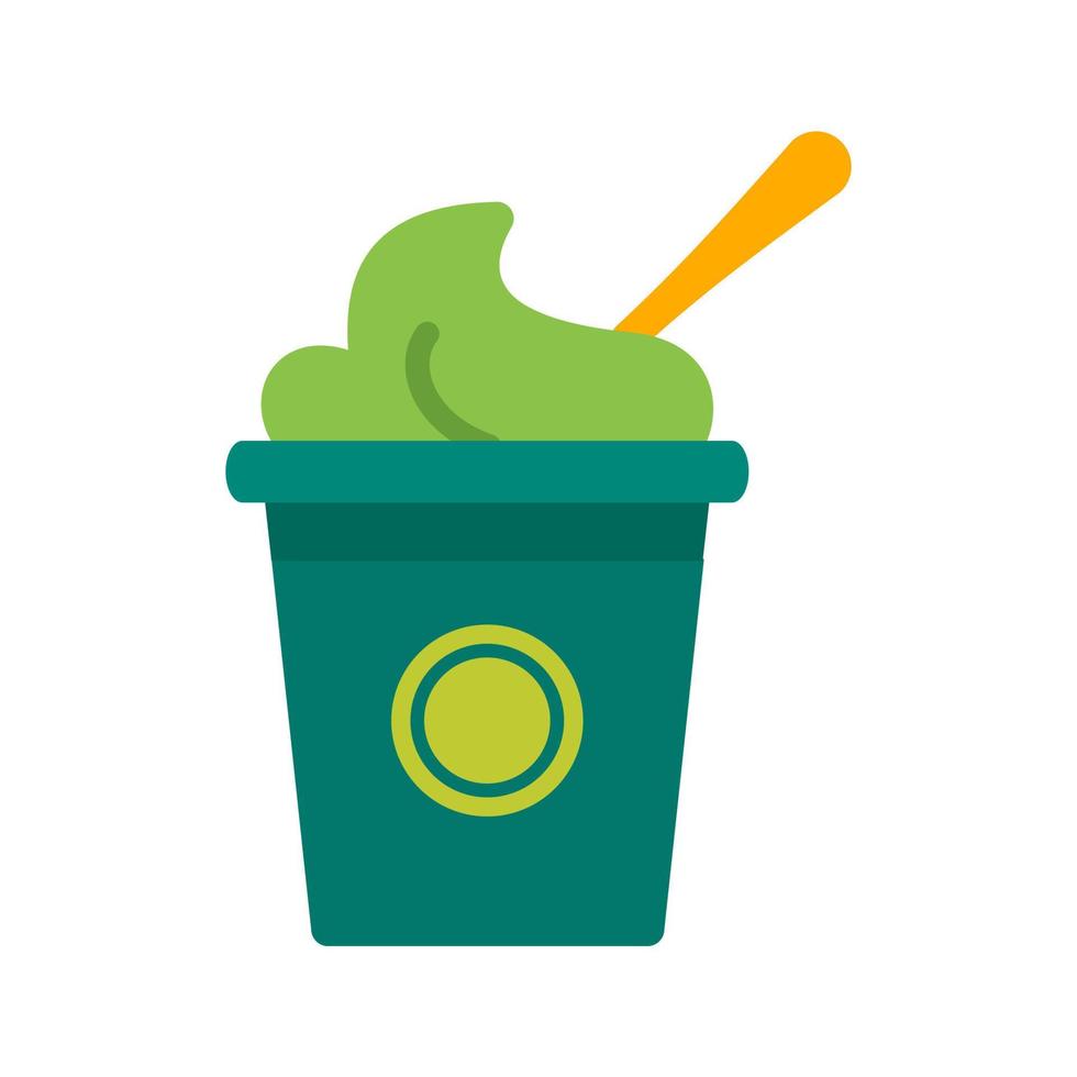 Icecream in Cup Flat Multicolor Icon vector