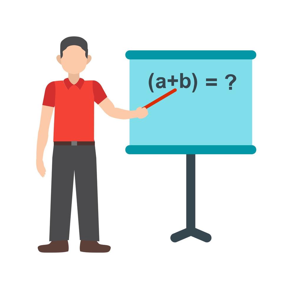 Teacher Teaching Flat Multicolor Icon vector