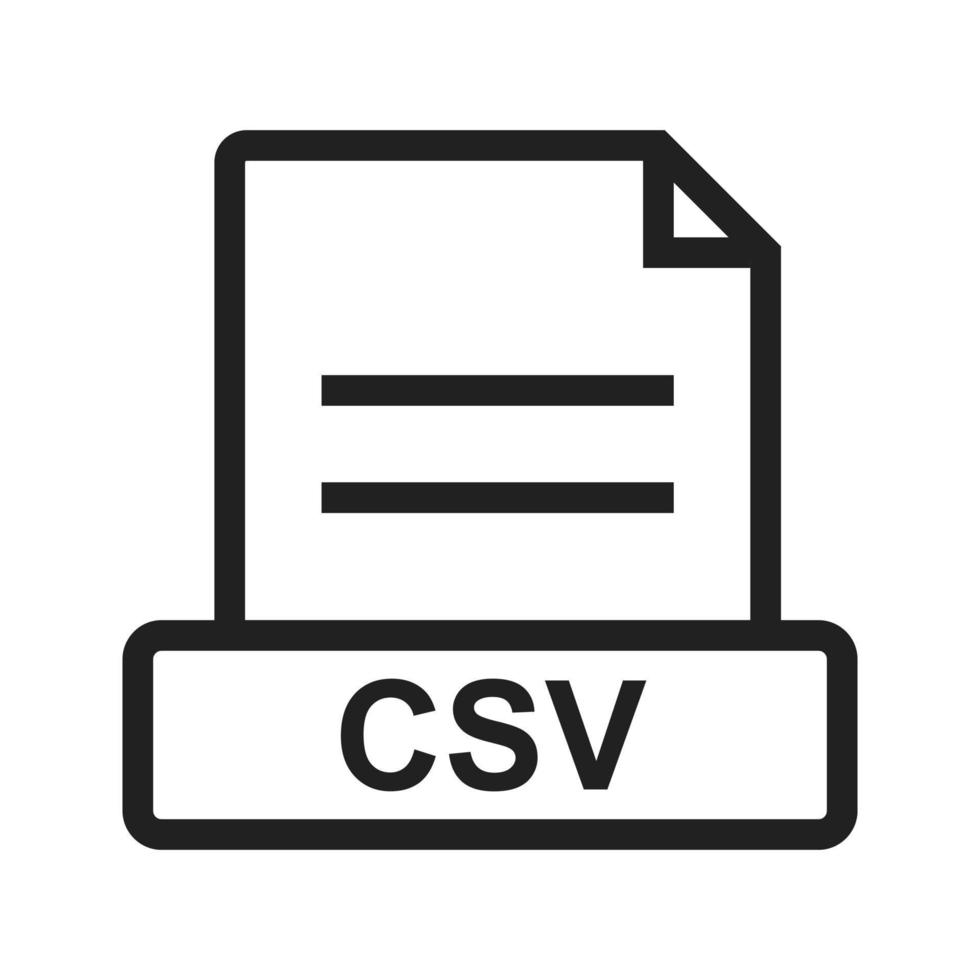 icono de línea csv vector