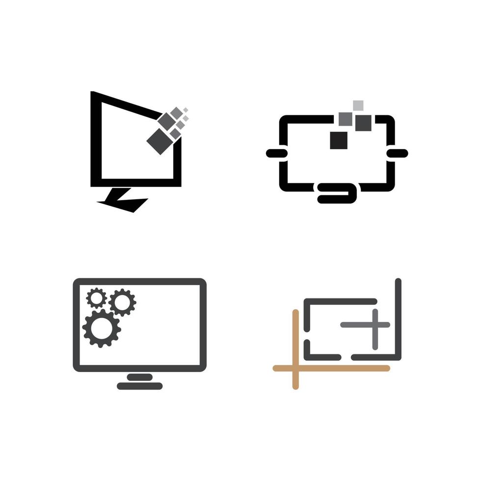 Computer monitor logo vector