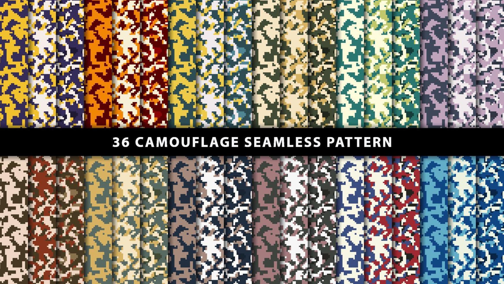 Collection military and army camouflage seamless pattern vector