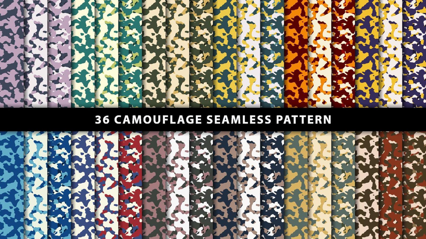 Collection military and army camouflage seamless pattern vector