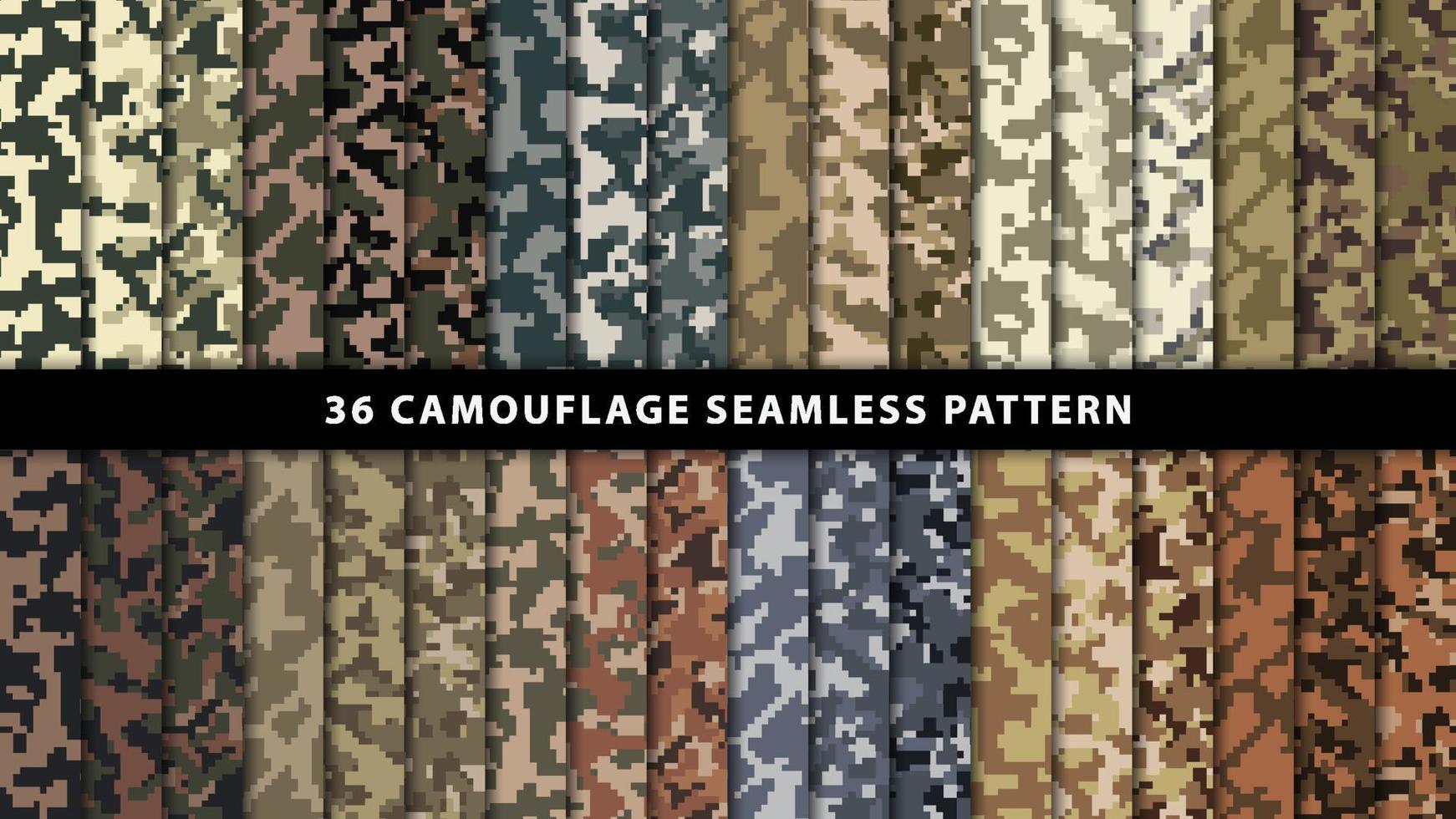 Collection military and army camouflage seamless pattern vector