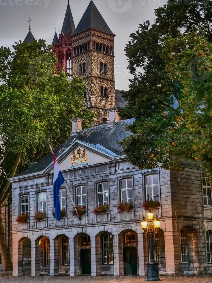 The city of Maastricht at the river Maas in the netherlands photo