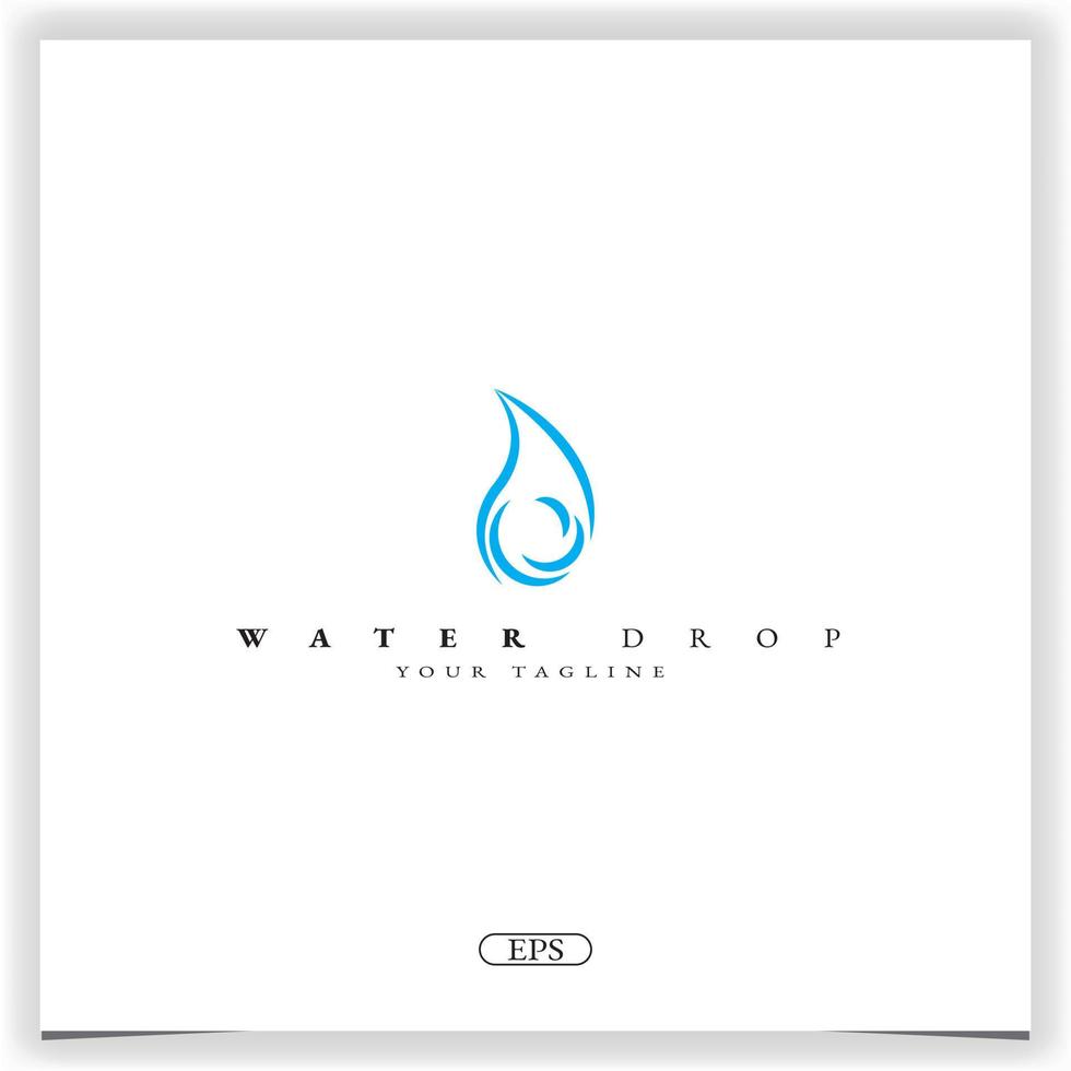 blue water drop logo premium elegant template vector eps 10