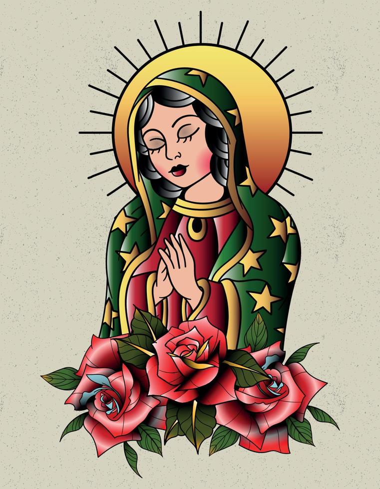 virgin of guadaluper mexico art vector
