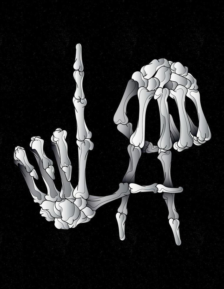 los angeles hands skull vector