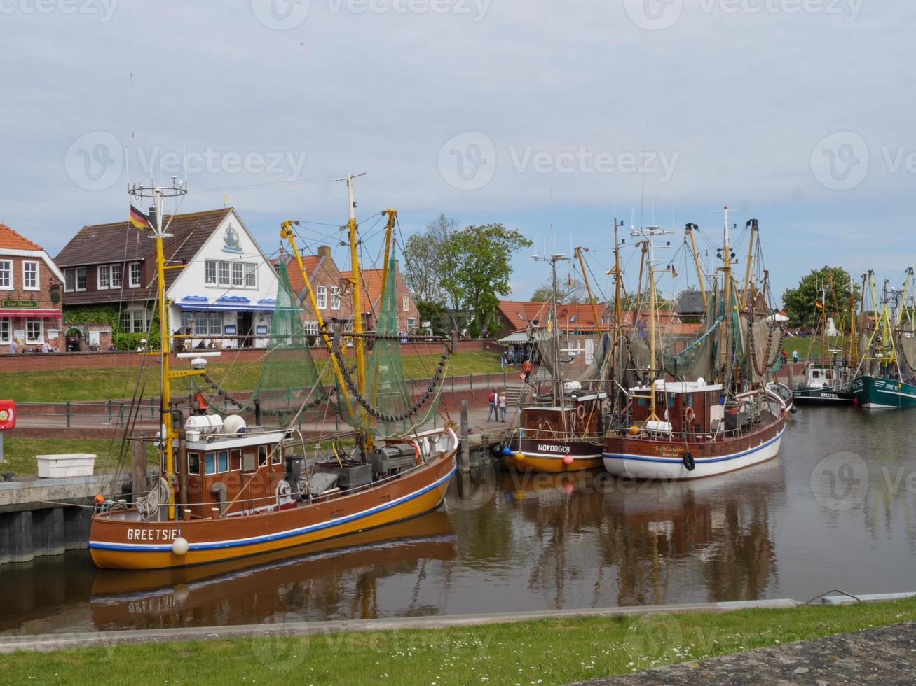 the harbor of Greetsiel in germany photo