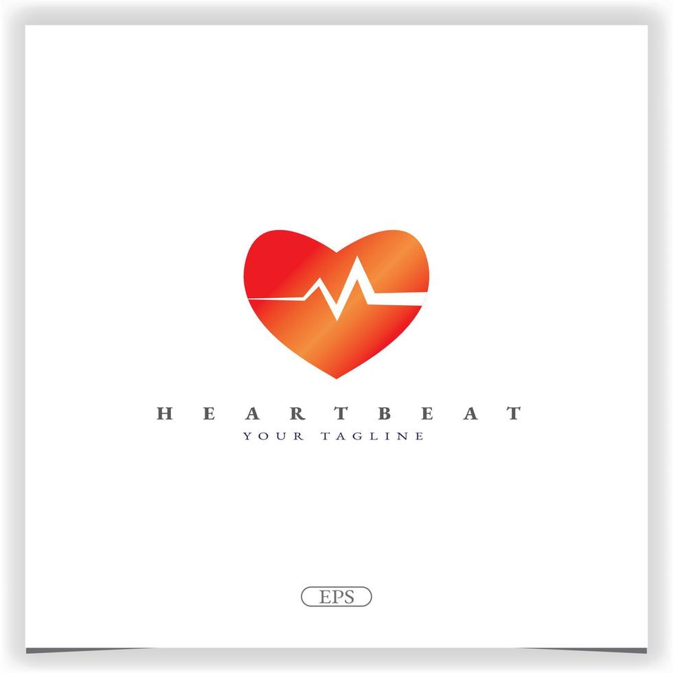 heartbeat logo premium elegant template vector eps 10