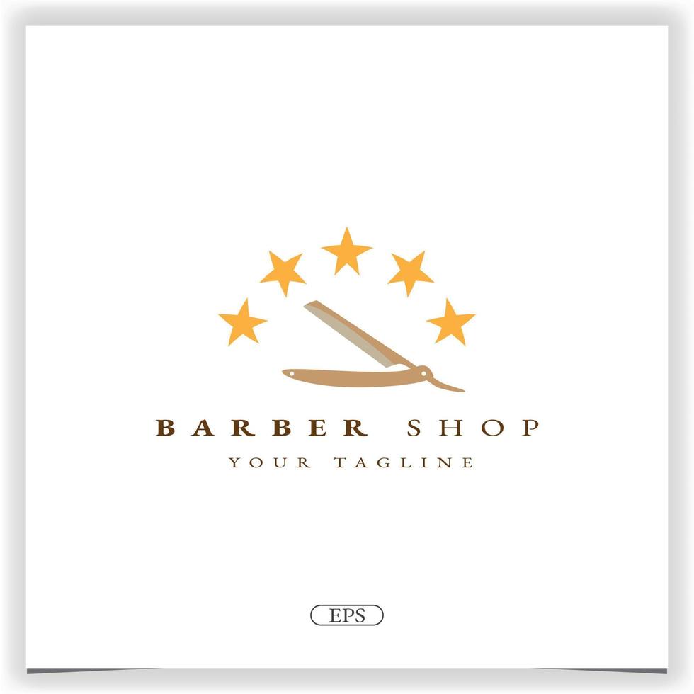 barber shop haircut and shave logo premium elegant template vector eps 10