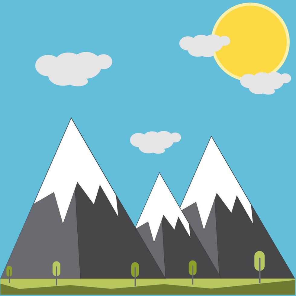 flat landscape mountain vector