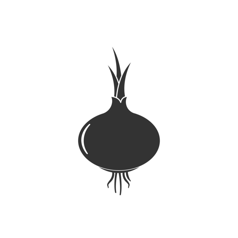 Silhouette shallot icon vector vector illustration