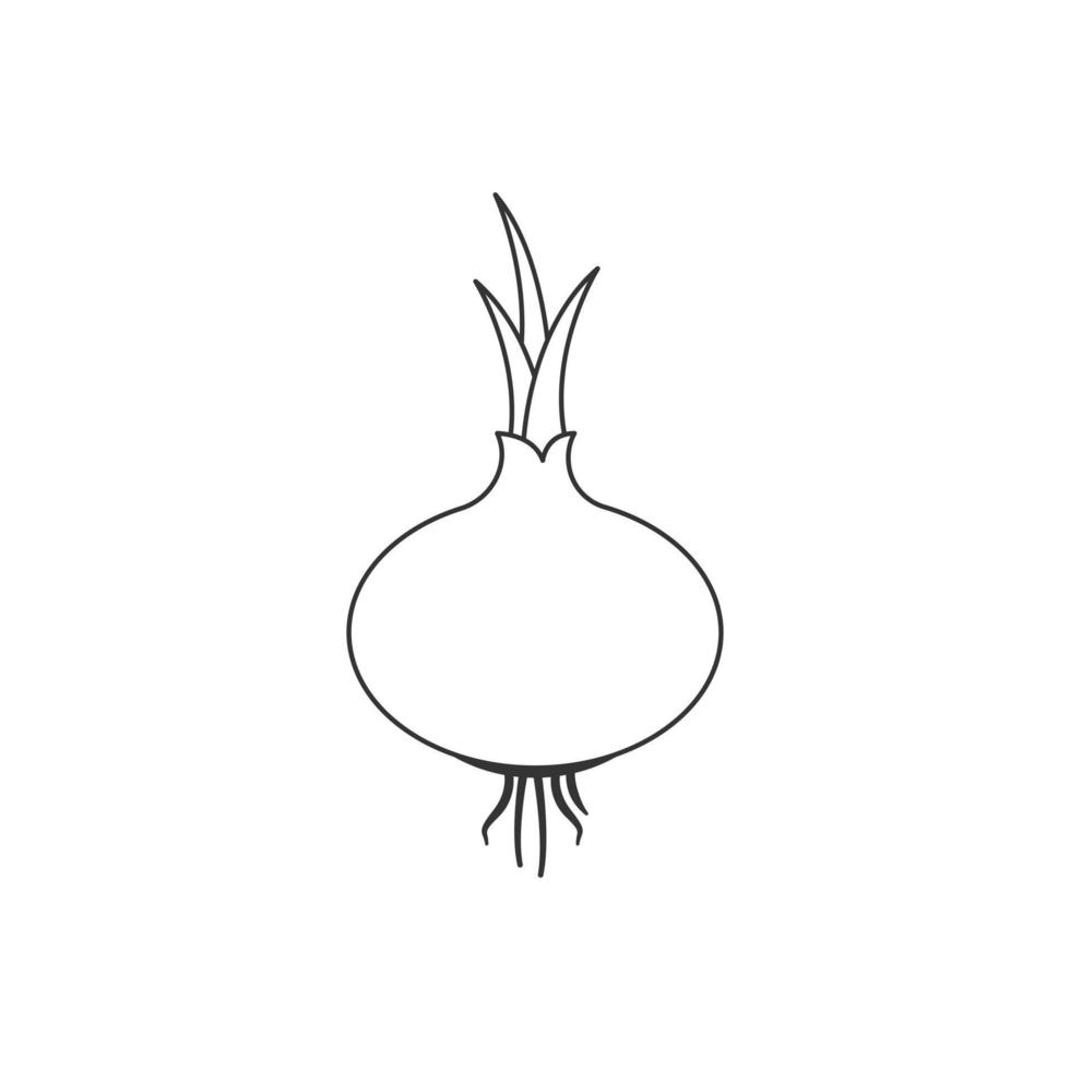 Onion outline icon vector
