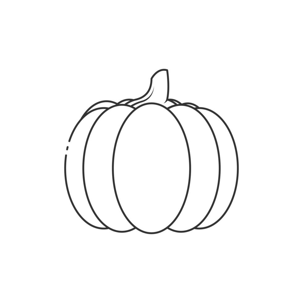 ilustración de vector de icono de contorno de calabaza