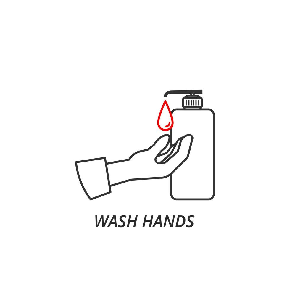 Washing hands with soap icon vector