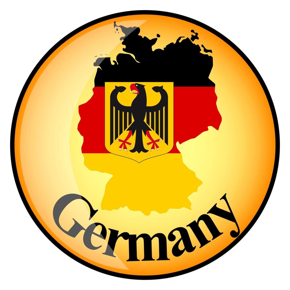 orange button with the image maps of Germany vector