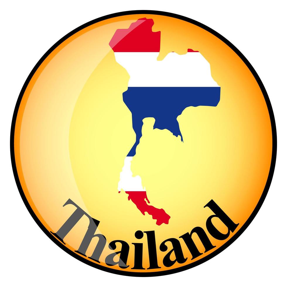 orange button with the image maps of Thailand vector