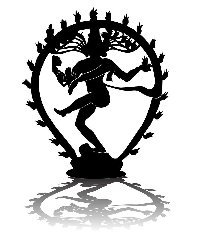 black silhouette of Shiva on a white background vector