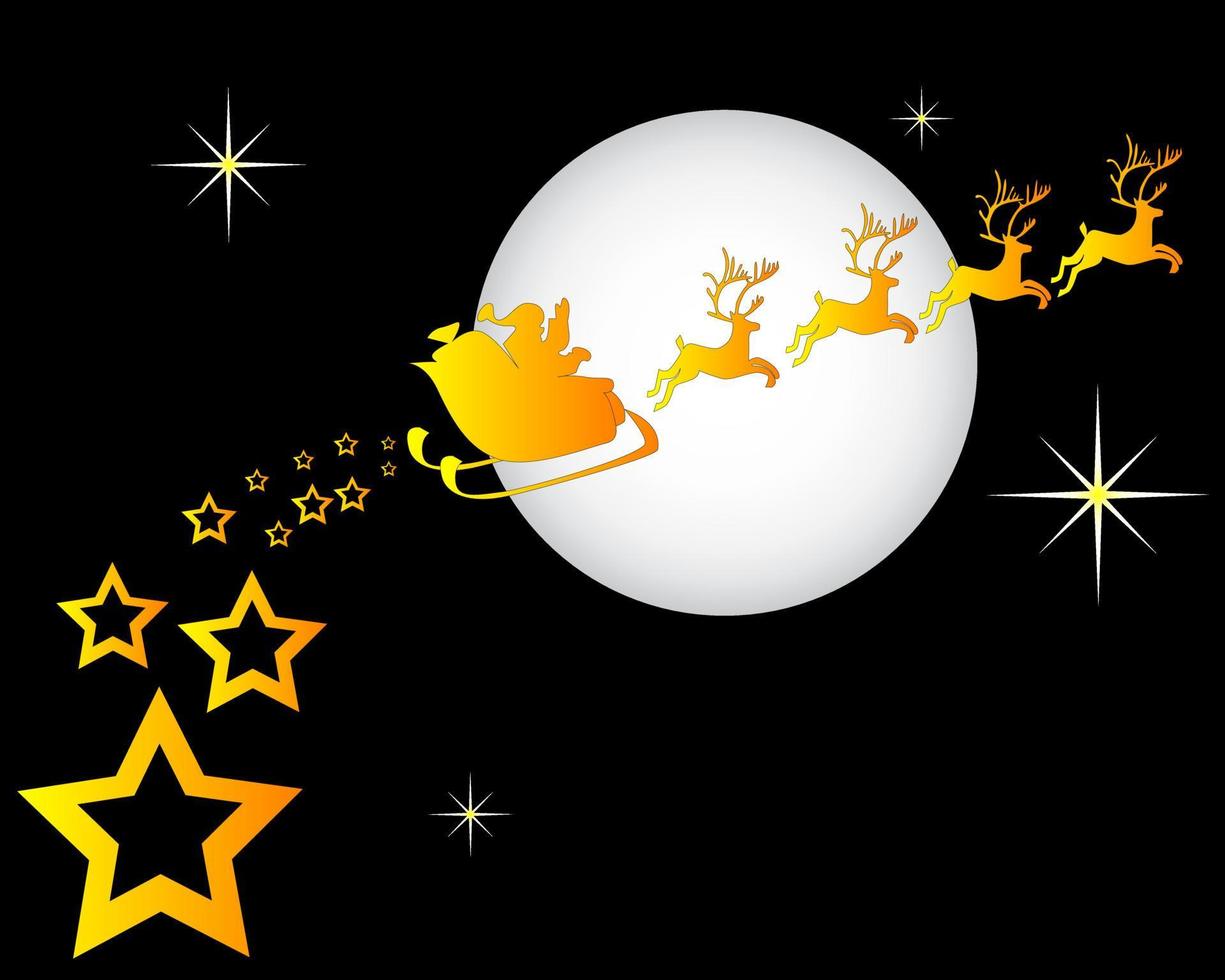 Golden silhouette of Santa Claus vector