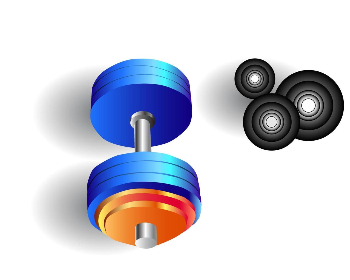 Dumbbell with additional circles for loading vector