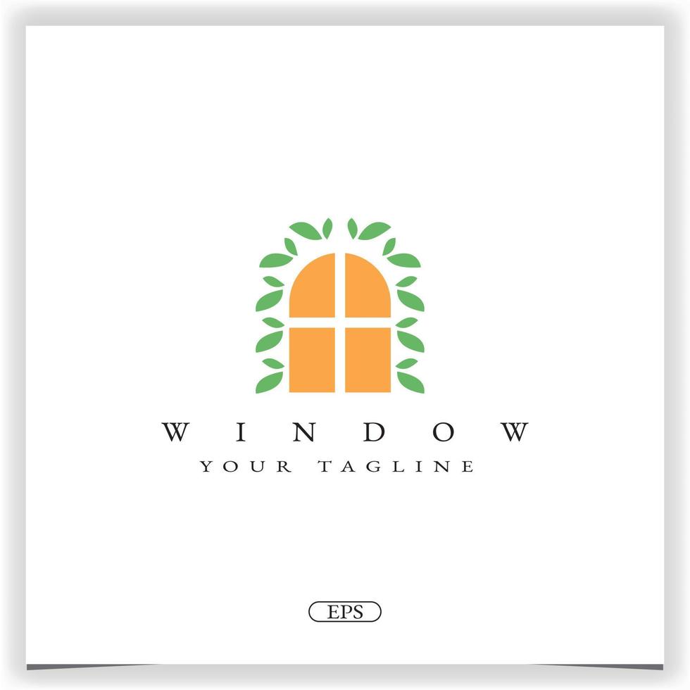 leaf window logo premium elegant template vector eps 10