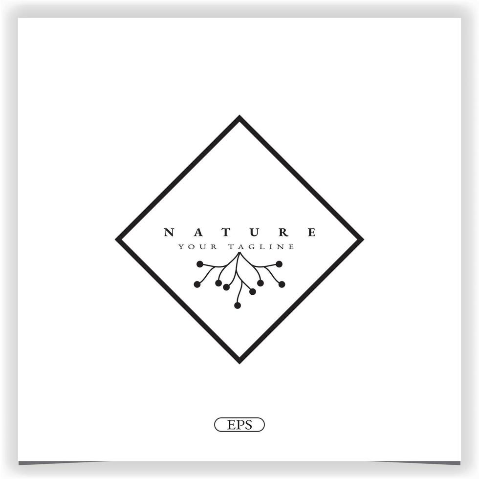square nature floral logo premium elegant template vector eps 10
