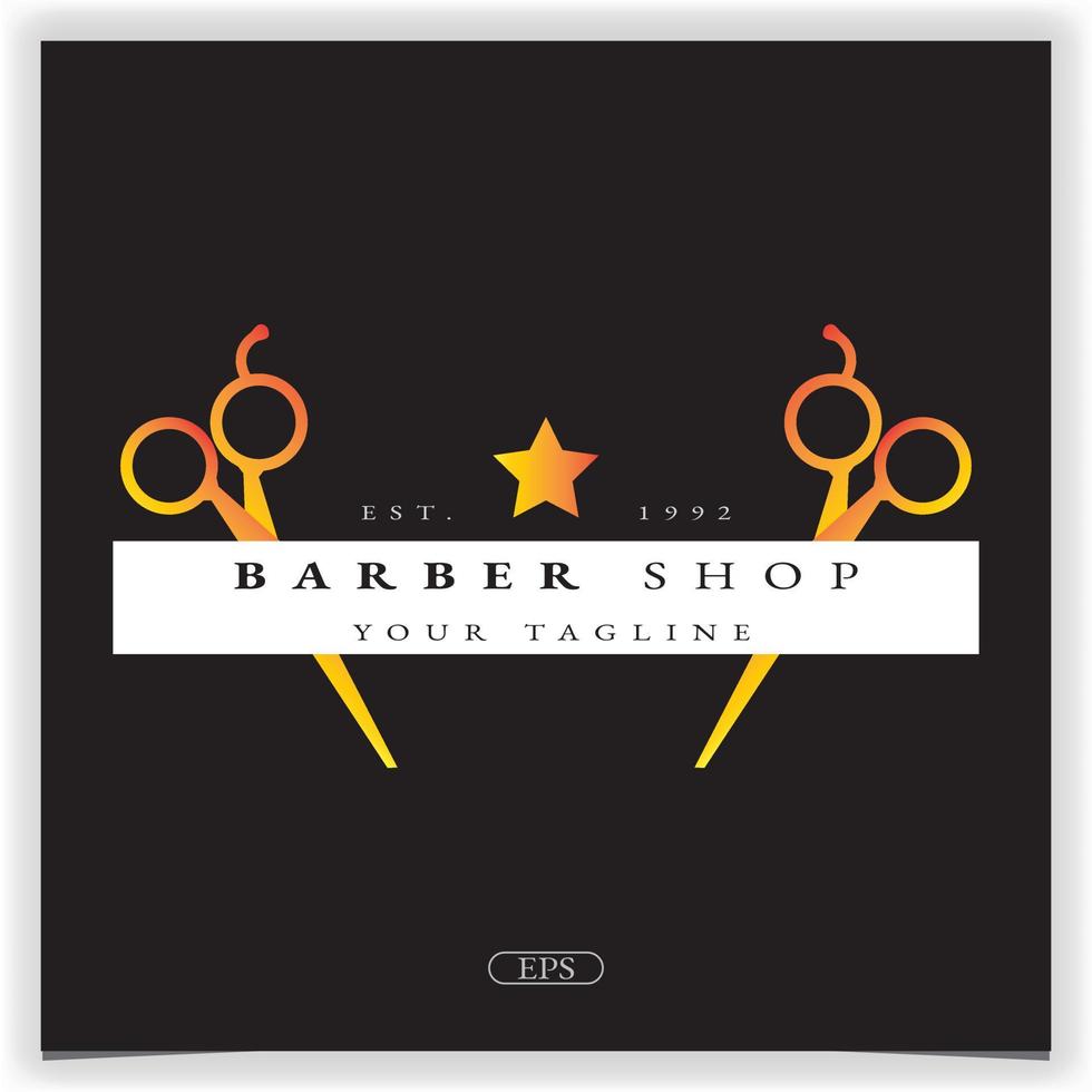 barber shop haircut and shave logo premium elegant template vector eps 10