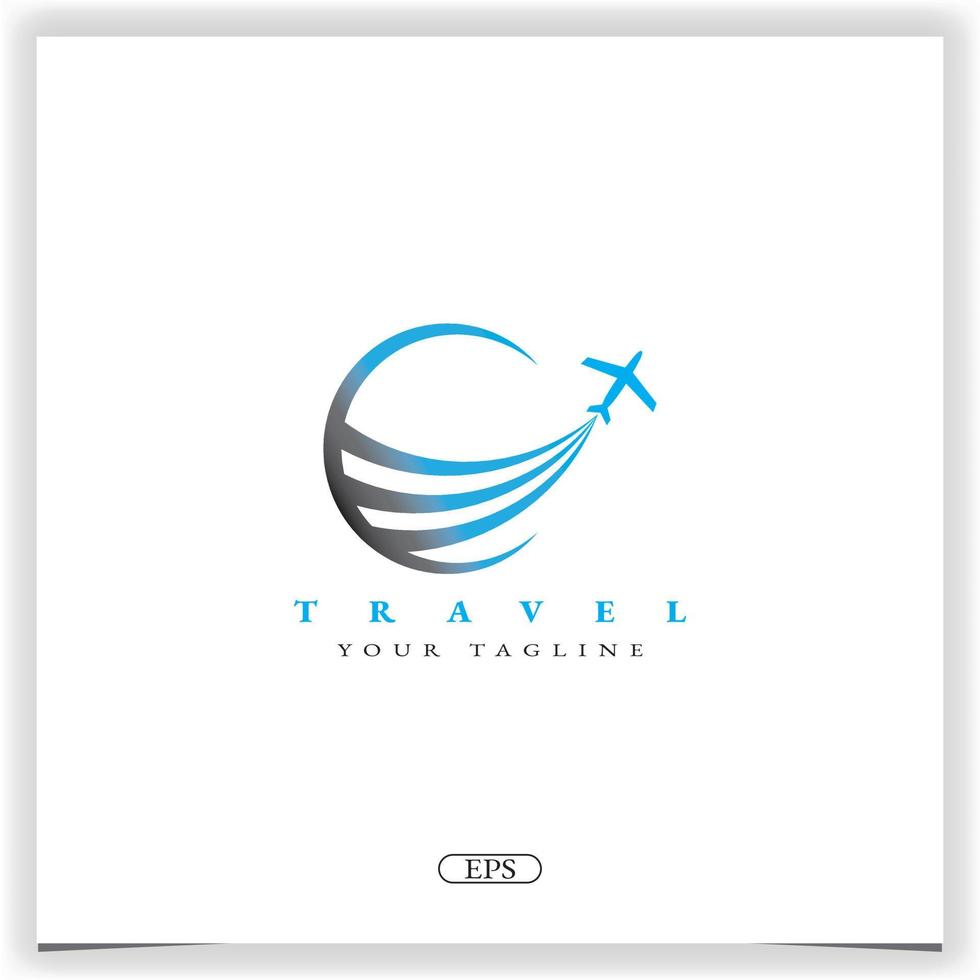 Travel plane logo premium elegant template vector eps 10