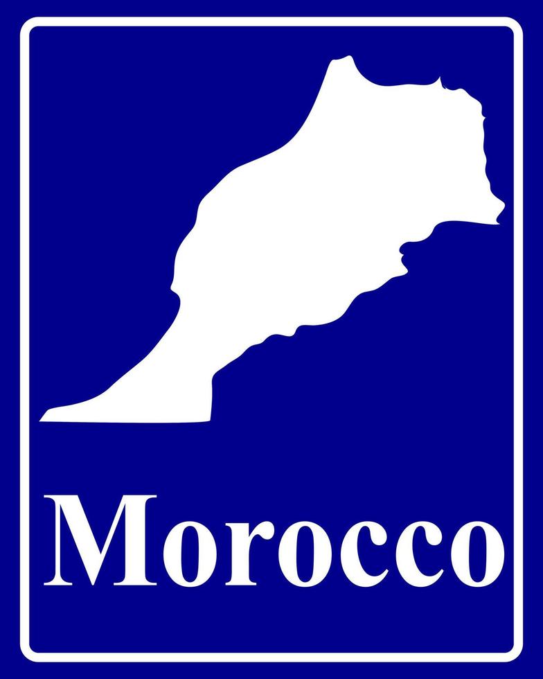 firmar como un mapa de silueta blanca de marruecos vector