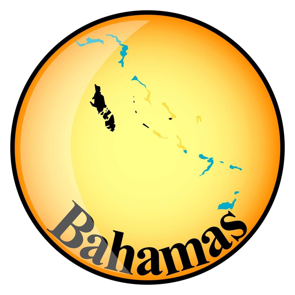 orange button with the image maps of Bahamas vector