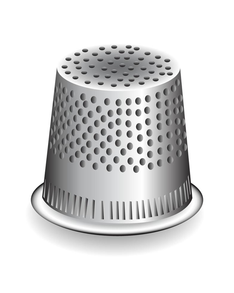 metal thimble, a tailor on white background vector
