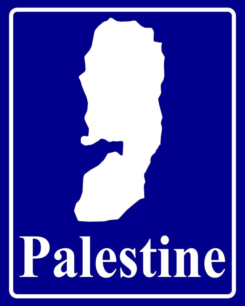 firmar como un mapa de silueta blanca de palestina vector