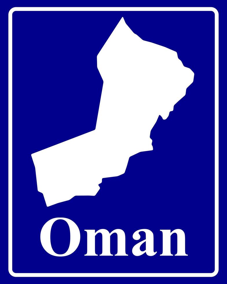 sign as a white silhouette map of Oman vector